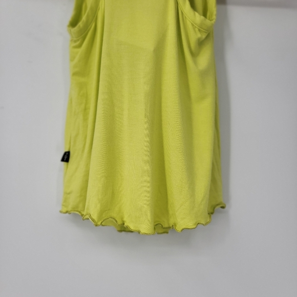 Terez Tank Top Size Large Lightweight Athletic Bright Yellow Cropped Workout Top - Picture 10 of 13